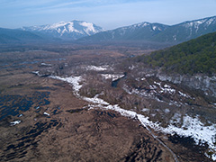 尾瀬ヶ原の空撮