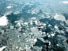 北海道の流氷の空撮