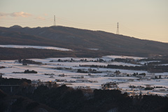 冬の赤城高原の夕景