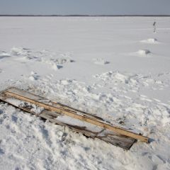 氷下待ち網漁のフォト作品